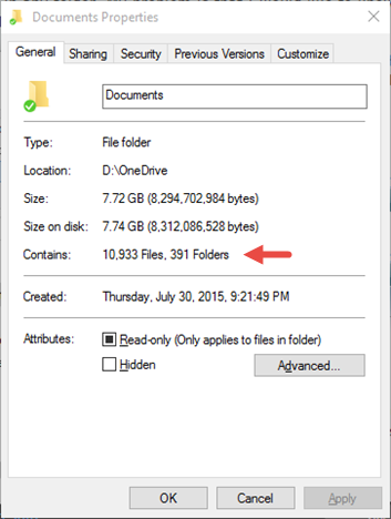 Как посчитать количество файлов в папке windows
