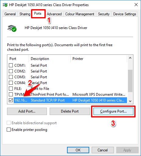 find a printer ip address