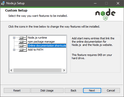 update node js windows