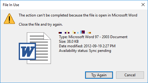 Windows File In Use