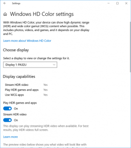 Как откалибровать дисплей для hdr видео в windows 10