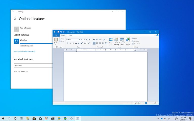 Как удалить wordpad c windows 10