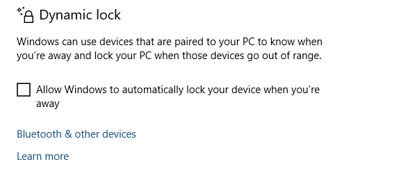 Windows 10 Dynamic Locking