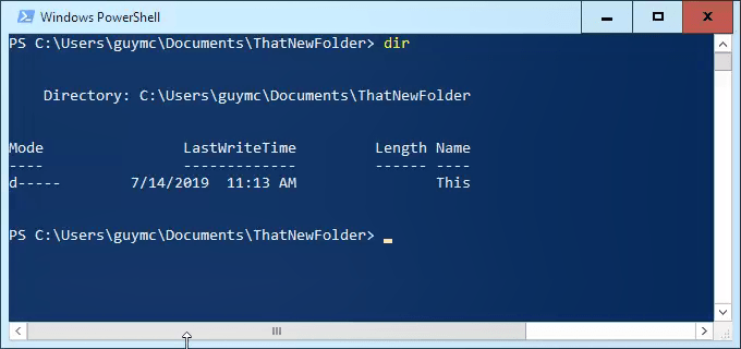 powershell this in thatnewfolder