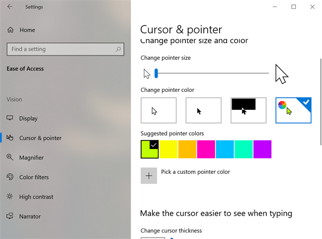 Как изменить цвет указателя мыши windows 10