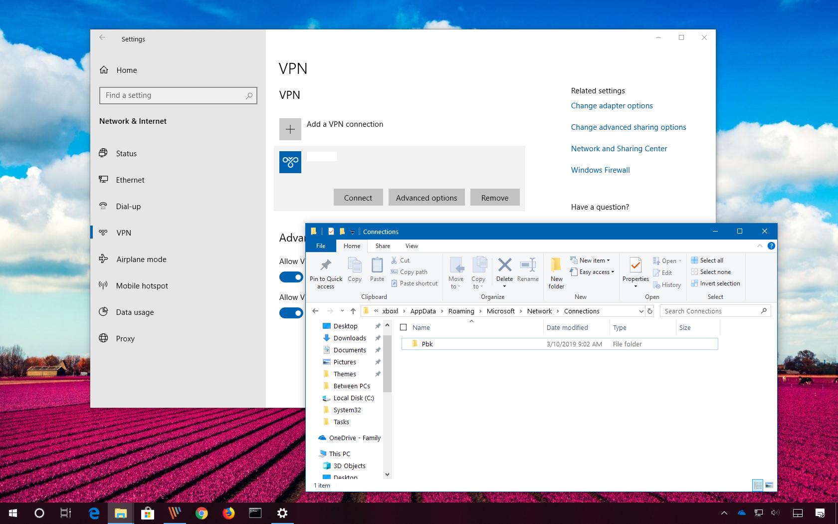Как перенести vpn подключение на другой компьютер windows 10