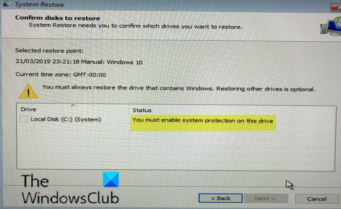 Всегда необходимо восстанавливать диск содержащий windows восстанавливать другие диски необязательно