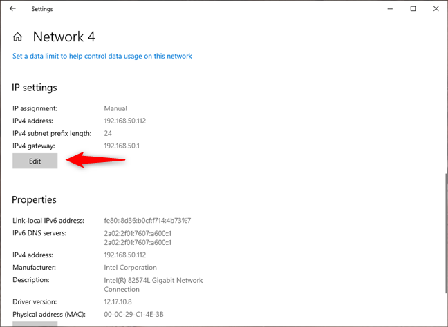 как поменять маску подсети на windows 10