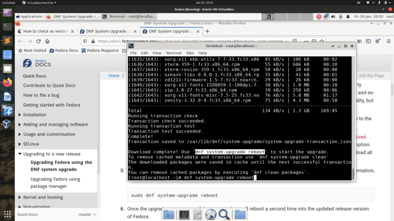 Как обновить fedora linux