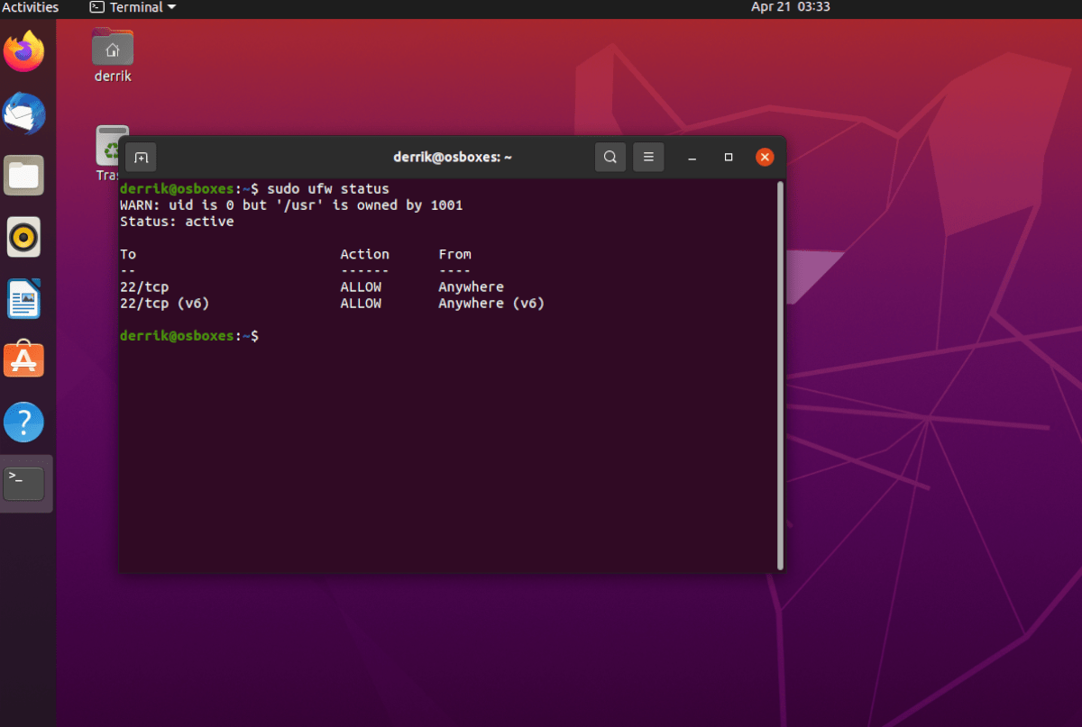 Ubuntu ufw не запускается