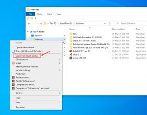 Как добавить папку в быстрый доступ windows 10