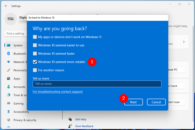 Сообщите Microsoft, почему вы хотите перейти на Windows 10