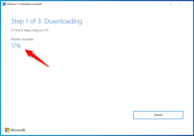 Помощник по установке Windows 11 - загрузка файлов для обновления