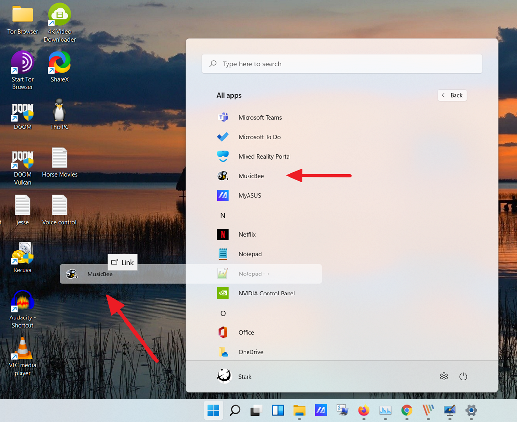 come mettere app su desktop windows 11