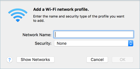 Добавить профиль сети Wi-Fi