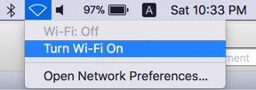Включите Wi-Fi на Mac