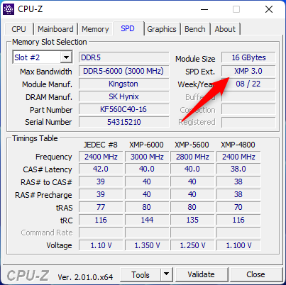 Как узнать, поддерживает ли модуль DDR5 XMP