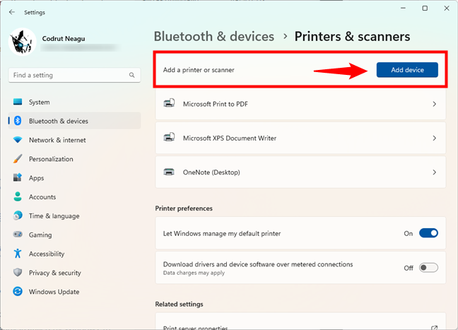 Добавьте принтер или сканер на компьютер с Windows 11