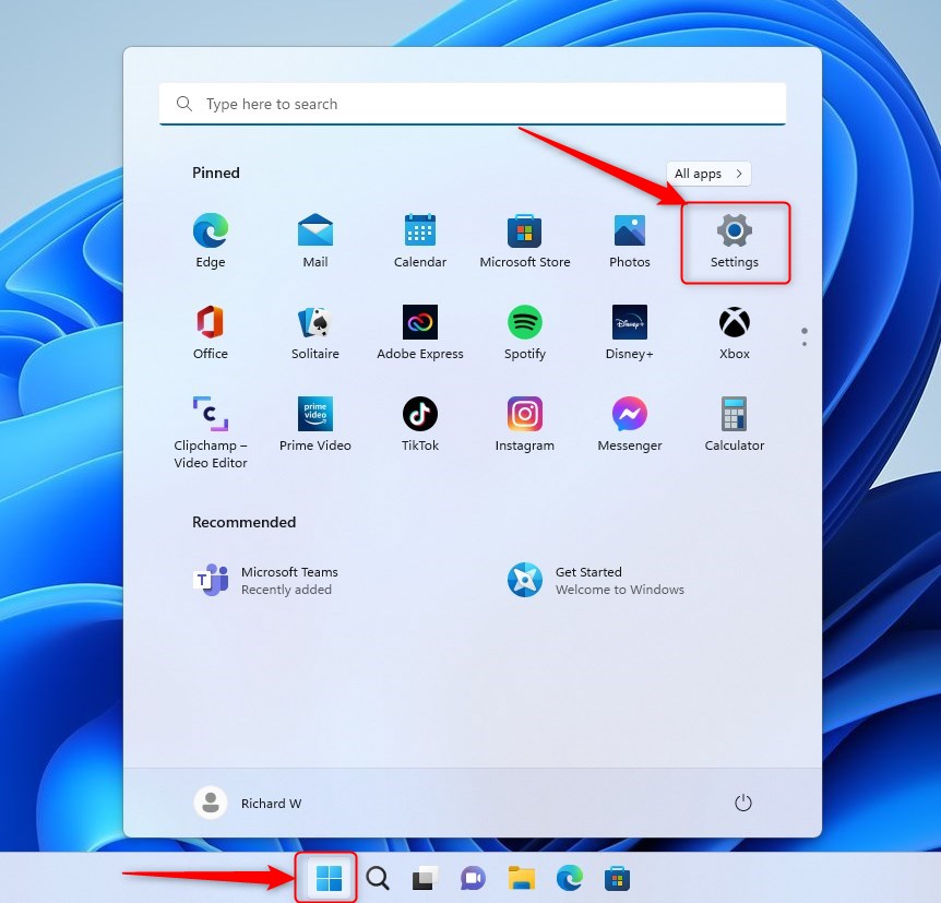 Windows 11 новая кнопка настроек