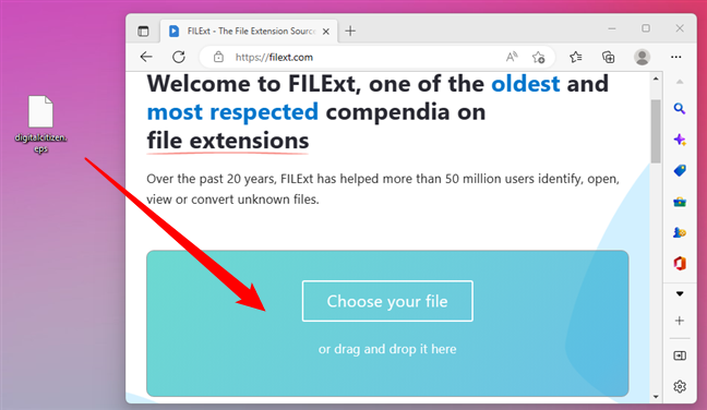 Использование веб-сайта FILExt в качестве неизвестного открывателя файлов