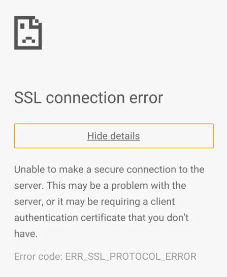 Ошибка ssl сертификата на android как исправить