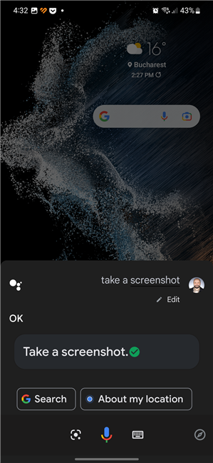 Попросите Google Assistant сделать снимок экрана