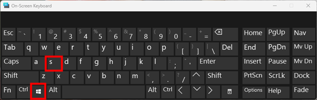 Сочетание клавиш для поиска Windows — Win+S.