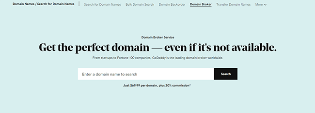 GoDaddy — сборы брокера доменов