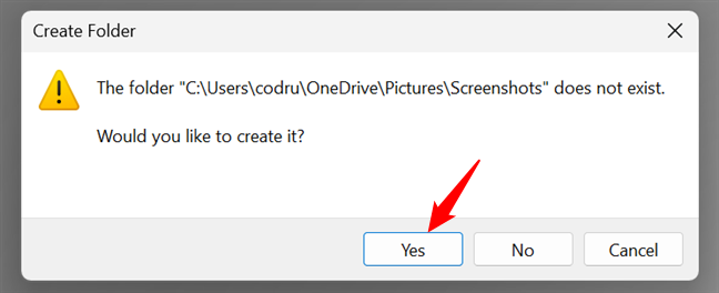 Воссоздайте папку «Снимки экрана» по умолчанию в Windows, чтобы вернуться в исходное место для сохранения снимков.