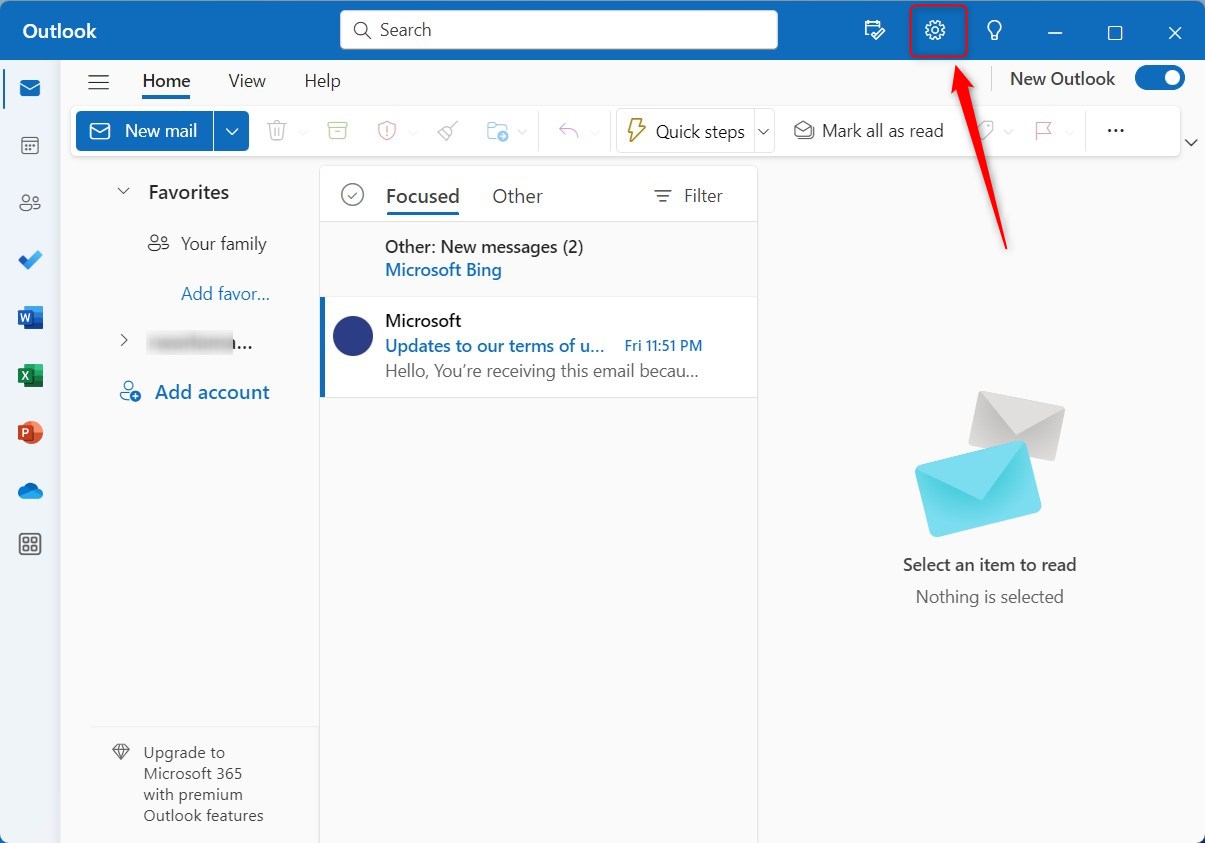 Добавьте Gmail в приложение Outlook в Windows 11