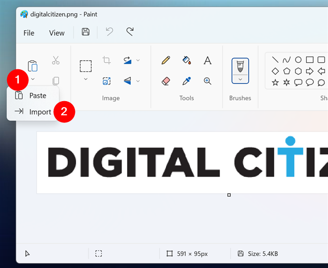 Как импортировать изображение в Paint для Windows 11