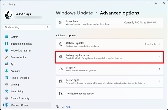 Оптимизация доставки в Windows 11