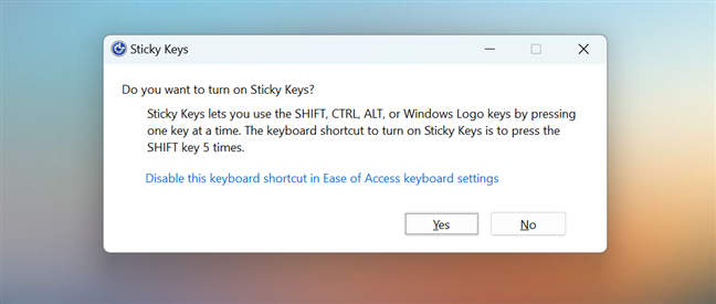 Хотите включить Sticky Keys?