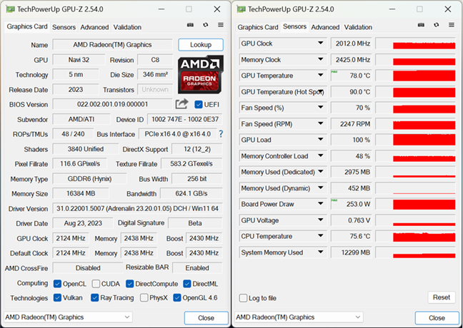 Технические характеристики AMD Radeon RX 7800 XT