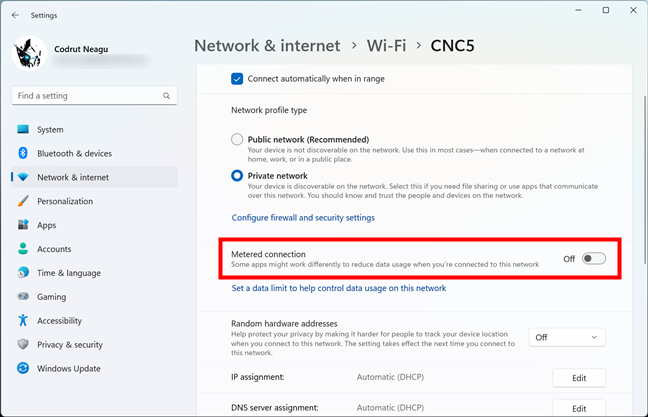 Как отключить лимитное соединение в Windows 11