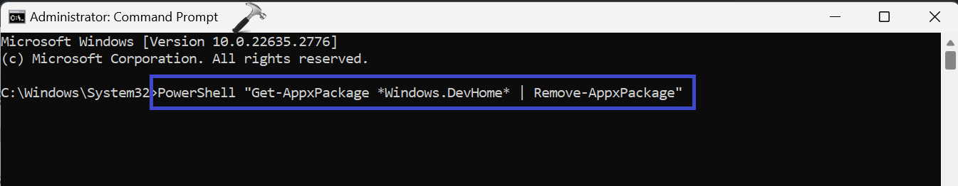 Как удалить или переустановить Dev Home в Windows 11 — командная строка 2