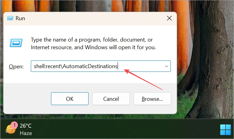открытие папки автоматических назначений в Windows