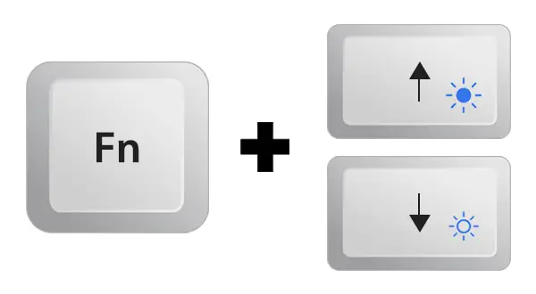 Регулировка яркости экрана с помощью сочетаний клавиш