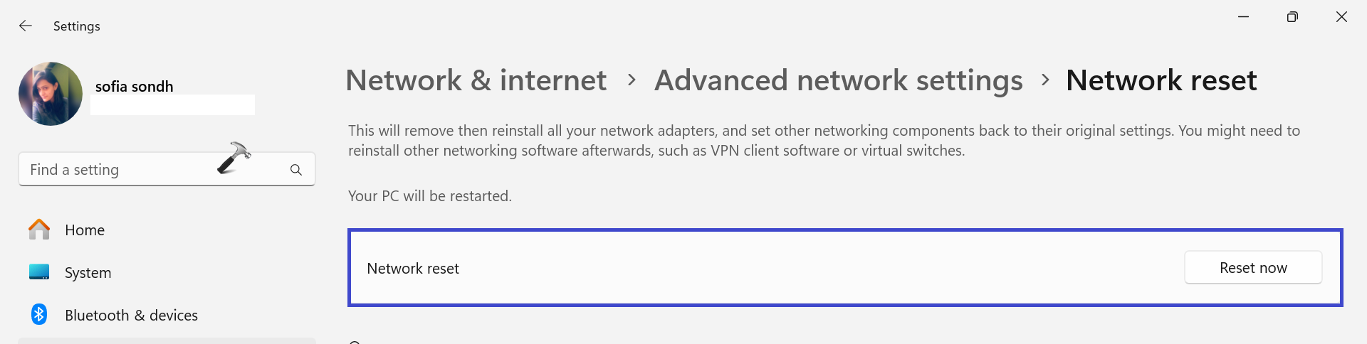 Исправлено: Wi-Fi не имеет допустимой конфигурации IP в Windows 11 — сеть.
