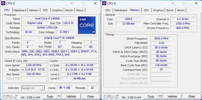 Характеристики процессора Intel Core i9-14900K