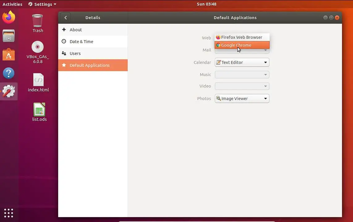 установить Chrome браузером по умолчанию в Ubuntu