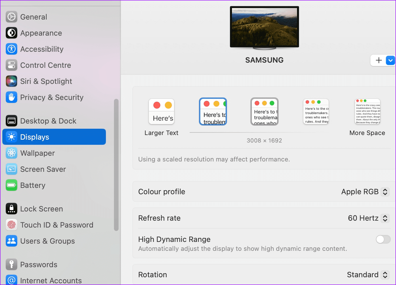 Настройка разрешения для второго дисплея на Mac 6