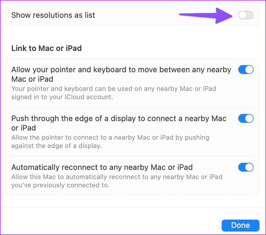 Настройка разрешения для второго дисплея на Mac 8