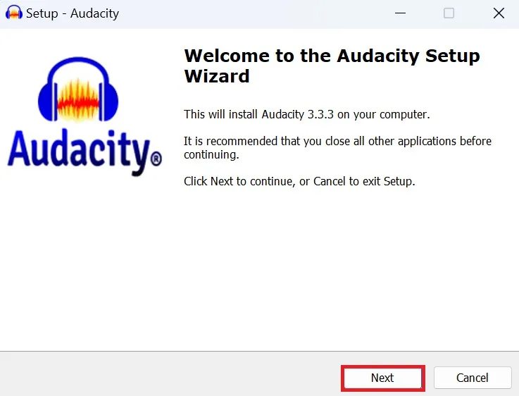 Мастер настройки Audacity