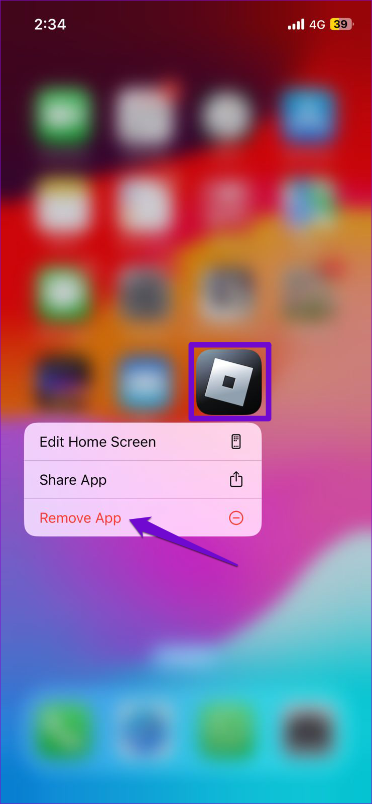 Удалить Роблокс на iPhone