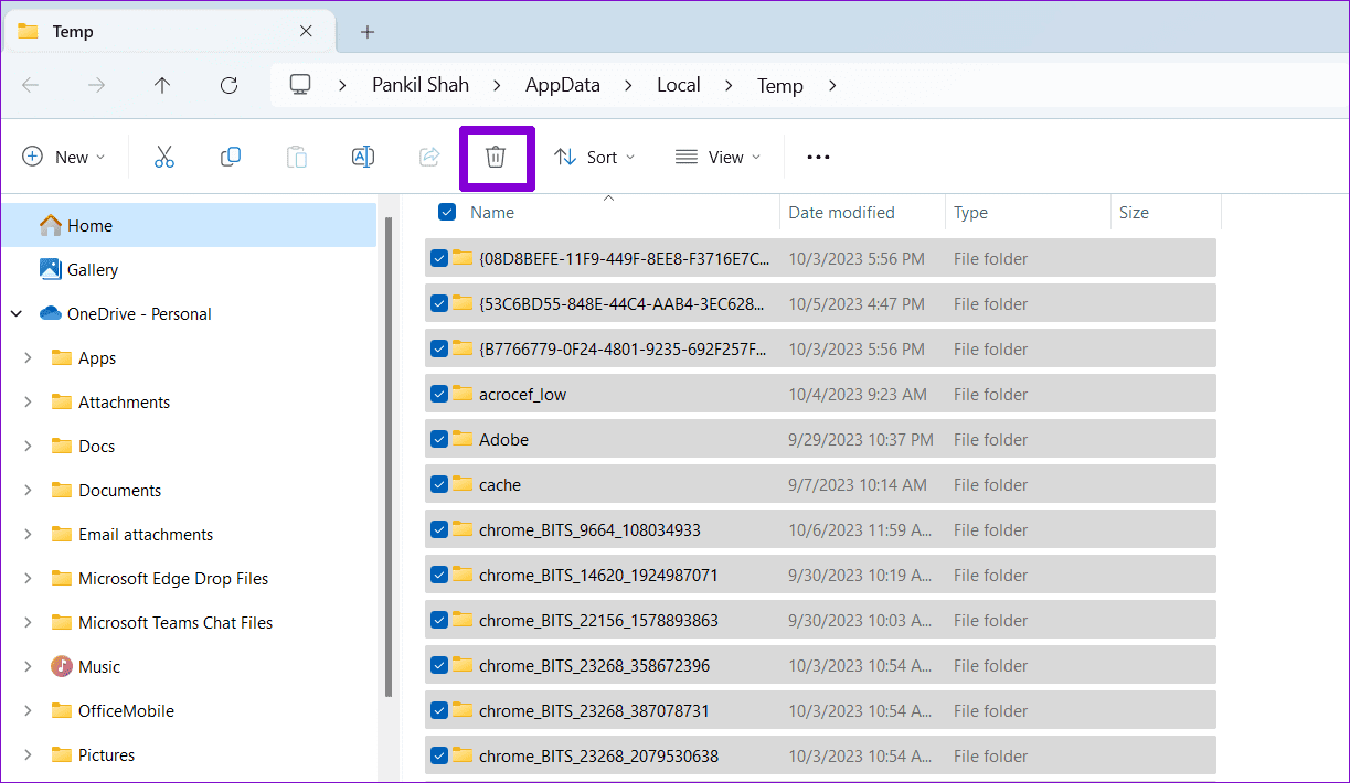 Удалить временные файлы в Windows
