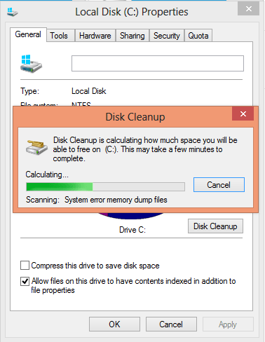 Использование очистки диска Windows 10