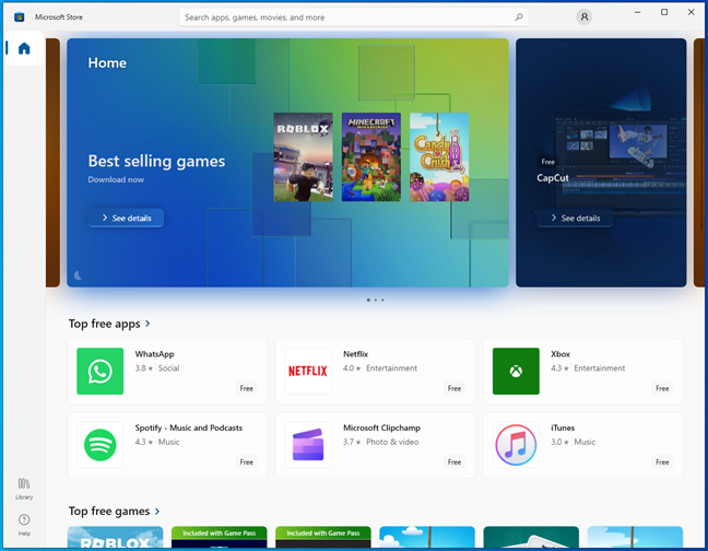 Откройте Microsoft Store, чтобы получить приложения и игры, доступные в новом регионе.