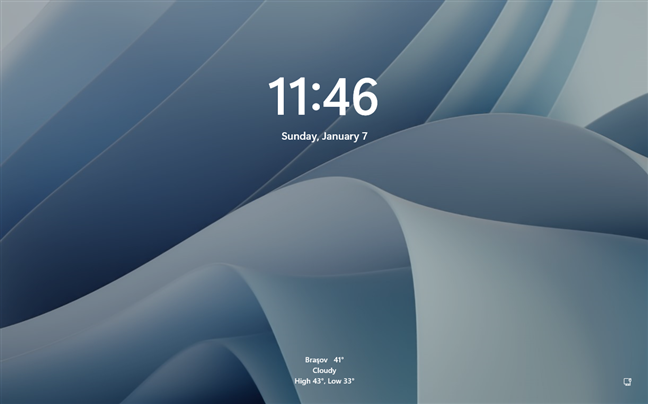 Экран блокировки в Windows 11 с использованием языка по умолчанию