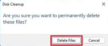 Безвозвратное удаление временных файлов с помощью очистки диска